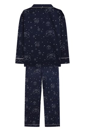 Детская хлопковая пижама LITTLE YOLKE синего цвета по цене 5570 руб., арт. AW19-12C-TL-EC/1-8Y | Фото 2 Детская хлопковая пижама LITTLE YOLKE синего цвета, арт. AW19-12C-TL-EC/1-8Y | Фото 2