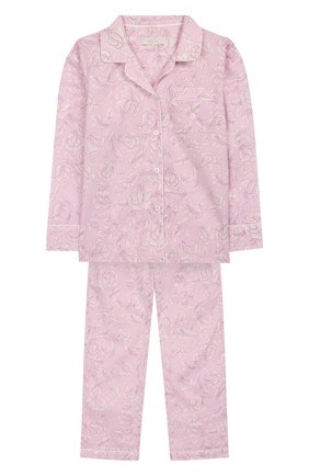 Детская хлопковая пижама LITTLE YOLKE розового цвета по цене 5570 руб., арт. AW19-12C-MA-LA/1-8Y | Фото 1 Детская хлопковая пижама LITTLE YOLKE розового цвета, арт. AW19-12C-MA-LA/1-8Y | Фото 1