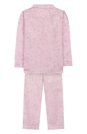 Детская хлопковая пижама LITTLE YOLKE розового цвета по цене 5570 руб., арт. AW19-12C-MA-LA/1-8Y | Фото 2 Детская хлопковая пижама LITTLE YOLKE розового цвета, арт. AW19-12C-MA-LA/1-8Y | Фото 2
