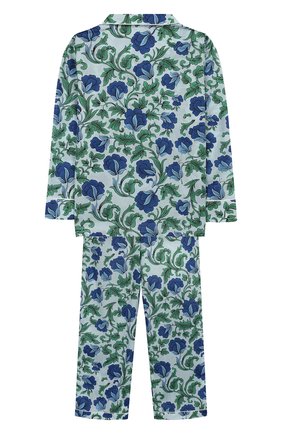 Детская хлопковая пижама LITTLE YOLKE зеленого цвета, арт. AW19-12C-MA-CE/1-8Y | Фото 2 (Рукава: Длинные; Материал внешний: Хлопок; Статус проверки: Проверена категория; Девочки Кросс-КТ: Пижама)