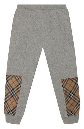Детские хлопковые джоггеры BURBERRY серого цвета по цене 12100 руб., арт. 8017382 | Фото 2 Детские хлопковые джоггеры BURBERRY серого цвета, арт. 8017382 | Фото 2