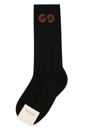 Детские шерстяные носки GUCCI черного цвета, арт. 581576/4K206 | Фото 1 (Материал: Шерсть, Текстиль; Статус проверки: Проверена категория, Проверено; Кросс-КТ: Носки)
