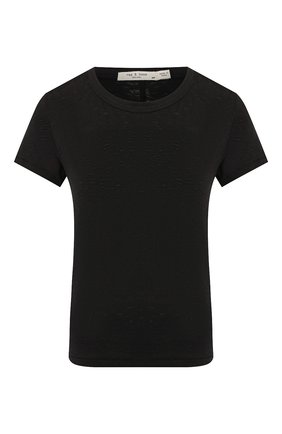 Женская хлопковая футболка RAG&BONE черного цвета по цене 8420 руб., арт. W272C32CH | Фото 1 Женская хлопковая футболка RAG&BONE черного цвета, арт. W272C32CH | Фото 1