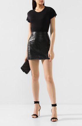Женская хлопковая футболка RAG&BONE черного цвета по цене 8420 руб., арт. W272C32CH | Фото 2 Женская хлопковая футболка RAG&BONE черного цвета, арт. W272C32CH | Фото 2