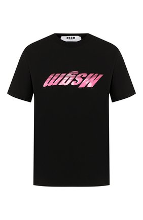 Женская хлопковая футболка MSGM черного цвета по цене 9440 руб., арт. 2742MDM202 195797 | Фото 1 Женская хлопковая футболка MSGM черного цвета, арт. 2742MDM202 195797 | Фото 1