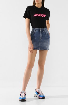 Женская хлопковая футболка MSGM черного цвета по цене 9440 руб., арт. 2742MDM202 195797 | Фото 2 Женская хлопковая футболка MSGM черного цвета, арт. 2742MDM202 195797 | Фото 2