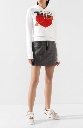 Женская хлопковое худи HELMUT LANG белого цвета по цене 23900 руб., арт. J06DW508 | Фото 2 Женская хлопковое худи HELMUT LANG белого цвета, арт. J06DW508 | Фото 2