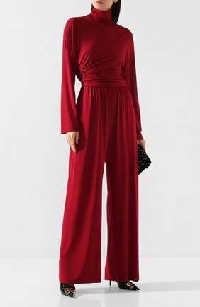 Женский комбинезон из вискозы BALENCIAGA бордового цвета по цене 149500 руб., арт. 583893/TIK16 | Фото 2 Женский комбинезон из вискозы BALENCIAGA бордового цвета, арт. 583893/TIK16 | Фото 2