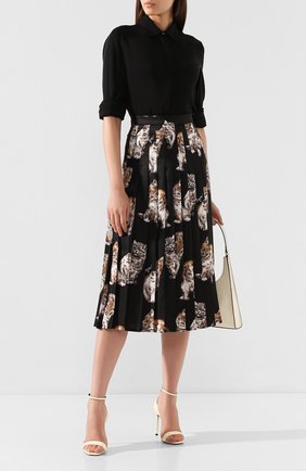 Женская юбка с принтом MSGM черного цвета по цене 31200 руб., арт. 2741MDD21P 195663 | Фото 2 Женская юбка с принтом MSGM черного цвета, арт. 2741MDD21P 195663 | Фото 2