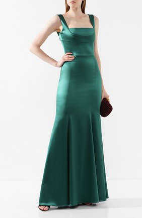 Женское платье-макси DOLCE & GABBANA зеленого цвета по цене 259500 руб., арт. F6G40T/FURHH | Фото 2 Женское платье-макси DOLCE & GABBANA зеленого цвета, арт. F6G40T/FURHH | Фото 2