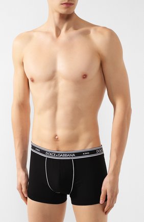 Мужские хлопковые боксеры DOLCE & GABBANA черного цвета по цене 4875 руб., арт. M4B28J/FUGHH | Фото 2 Мужские хлопковые боксеры DOLCE & GABBANA черного цвета, арт. M4B28J/FUGHH | Фото 2