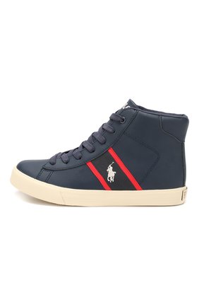 Детские высокие кеды POLO RALPH LAUREN синего цвета по цене 6770 руб., арт. RF101143/CHILDREN | Фото 2 Детские высокие кеды POLO RALPH LAUREN синего цвета, арт. RF101143/CHILDREN | Фото 2