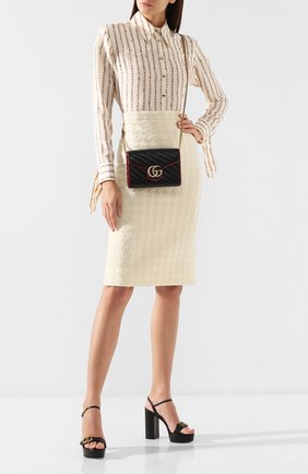 Женская сумка gg marmont mini GUCCI черного цвета по цене 108400 руб., арт. 573807/00LFX | Фото 2 Женская сумка gg marmont mini GUCCI черного цвета, арт. 573807/00LFX | Фото 2