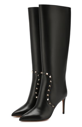 Женские кожаные сапоги valentino garavani rockstud VALENTINO черного цвета по цене 103000 руб., арт. SW0S0J00/VXS | Фото 1 Женские кожаные сапоги valentino garavani rockstud VALENTINO черного цвета, арт. SW0S0J00/VXS | Фото 1