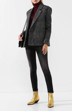 Женские кожаные ботинки west SAINT LAURENT золотого цвета по цене 59800 руб., арт. 579127/06S00 | Фото 2 Женские кожаные ботинки west SAINT LAURENT золотого цвета, арт. 579127/06S00 | Фото 2