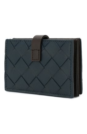 Женский кожаный футляр для кредитных карт BOTTEGA VENETA синего цвета по цене 28550 руб., арт. 592776/V00BM | Фото 2 Женский кожаный футляр для кредитных карт BOTTEGA VENETA синего цвета, арт. 592776/V00BM | Фото 2