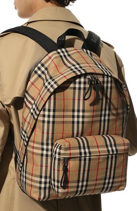 Мужской текстильный рюкзак BURBERRY бежевого цвета, арт. 8016106 | Фото 2 (Статус проверки: Проверено, Проверена категория; Материал: Текстиль; Размер: large; Стили: Кэжуэл)