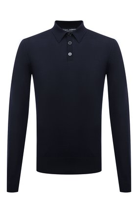 Мужское кашемировое поло DOLCE & GABBANA темно-синего цвета по цене 97700 руб., арт. GX619T/JAWND | Фото 1 Мужское кашемировое поло DOLCE & GABBANA темно-синего цвета, арт. GX619T/JAWND | Фото 1 (Материал внешний: Шерсть, Кашемир; Длина (для топов): Стандартные; Рукава: Длинные; Кросс-КТ: Трикотаж; Застежка: Пуговицы; Статус проверки: Проверена категория)