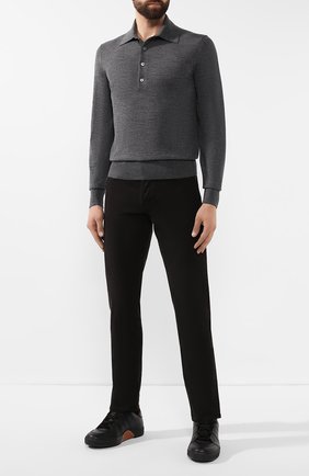 Мужское шерстяное поло TOM FORD серого цвета по цене 67450 руб., арт. BTM94/TFK132 | Фото 2 Мужское шерстяное поло TOM FORD серого цвета, арт. BTM94/TFK132 | Фото 2