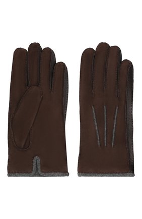 Мужские замшевые перчатки LORO PIANA темно-коричневого цвета, арт. FAF8675 | Фото 2 (Мужское Кросс-КТ: Кожа и замша; Статус проверки: Проверена категория; Материал: Замша, Натуральная кожа)