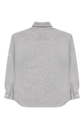 Детская хлопковая рубашка NATASHA ZINKO серого цвета по цене 14250 руб., арт. FW19DU0520-05/10-14 | Фото 2 Детская хлопковая рубашка NATASHA ZINKO серого цвета, арт. FW19DU0520-05/10-14 | Фото 2