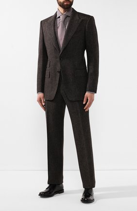 Мужская хлопковая сорочка TOM FORD коричневого цвета по цене 35700 руб., арт. 6FT113/94S3AX | Фото 2 Мужская хлопковая сорочка TOM FORD коричневого цвета, арт. 6FT113/94S3AX | Фото 2