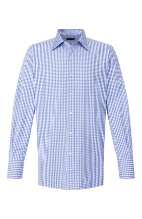 Мужская хлопковая сорочка TOM FORD синего цвета по цене 35700 руб., арт. 6FT644/94C1JE | Фото 1 Мужская хлопковая сорочка TOM FORD синего цвета, арт. 6FT644/94C1JE | Фото 1