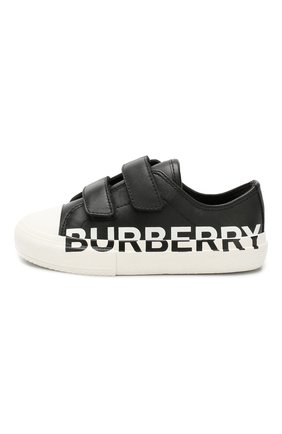 Детские кожаные кеды BURBERRY черно-белого цвета по цене 16850 руб., арт. 8015336 | Фото 2 Детские кожаные кеды BURBERRY черно-белого цвета, арт. 8015336 | Фото 2