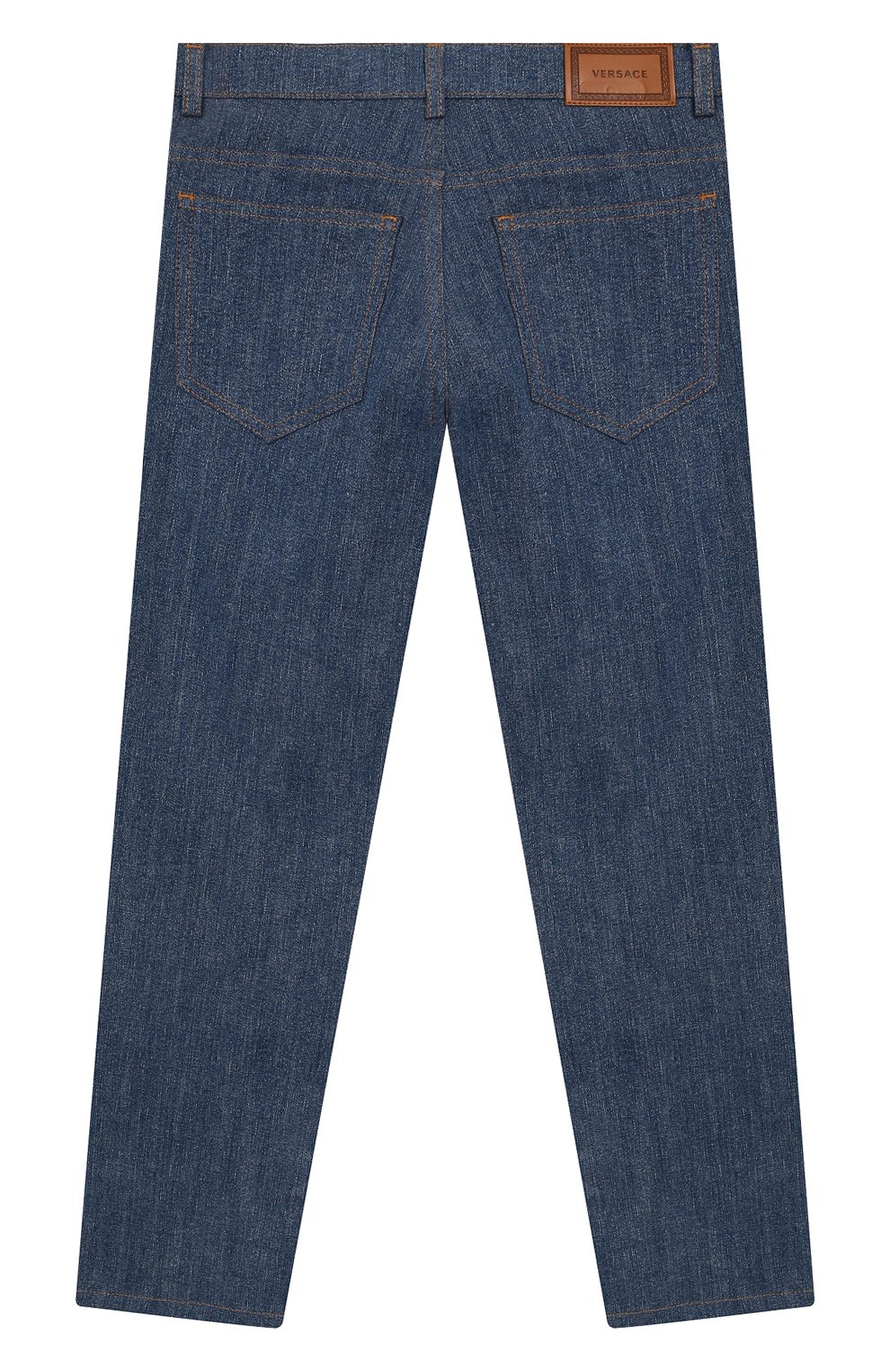 Детские джинсы VERSACE синего цвета, арт. YD000131/A230581/8A-14A | Фото 2 (Материал внешний: Хлопок; Статус проверки: Проверена категория)