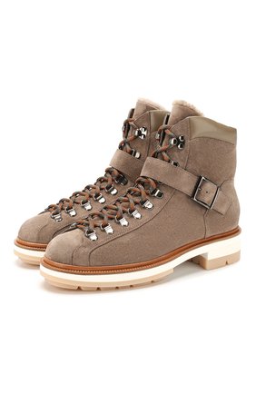 Женские замшевые ботинки SANTONI серого цвета по цене 49950 руб., арт. WTSL58349R0CAHSTM65 | Фото 1 Женские замшевые ботинки SANTONI серого цвета, арт. WTSL58349R0CAHSTM65 | Фото 1