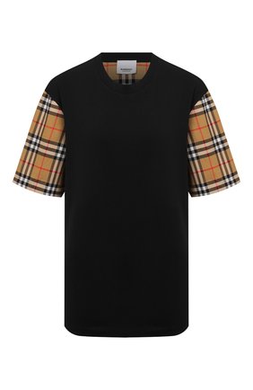 Женская хлопковая футболка BURBERRY черного цвета по цене 26100 руб., арт. 8014895 | Фото 1 Женская хлопковая футболка BURBERRY черного цвета, арт. 8014895 | Фото 1