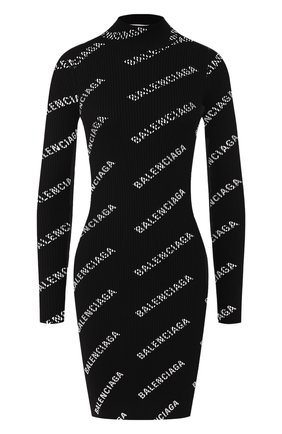 Женское платье BALENCIAGA черно-белого цвета по цене 94300 руб., арт. 595196/T6140 | Фото 1 Женское платье BALENCIAGA черно-белого цвета, арт. 595196/T6140 | Фото 1