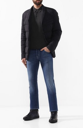 Мужские кожаные кеды SANTONI темно-синего цвета по цене 44600 руб., арт. MBGL208700CNPG0TU60 | Фото 2 Мужские кожаные кеды SANTONI темно-синего цвета, арт. MBGL208700CNPG0TU60 | Фото 2