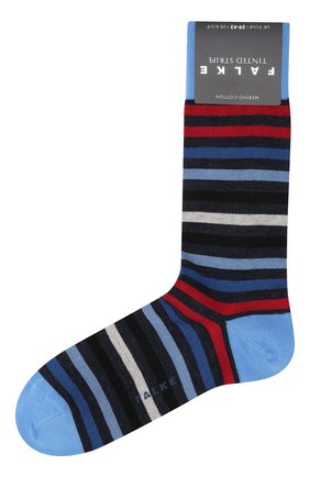 Мужские носки из шерсти и хлопка tinted stripe FALKE голубого цвета, арт. 13279 | Фото 1 (Материал внешний: Шерсть; Статус проверки: Проверена категория; Кросс-КТ: бельё)