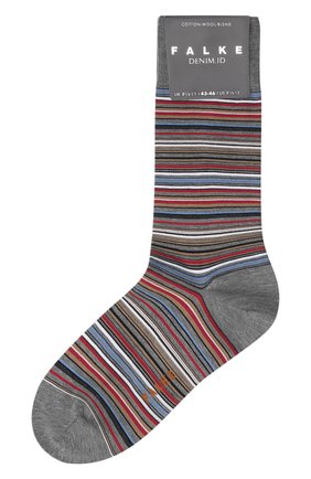 Мужские хлопковые носки microblock FALKE серого цвета, арт. 14041 | Фото 1 (Материал внешний: Хлопок; Кросс-КТ: бельё; Статус проверки: Проверена категория)