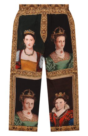 Детского шелковые брюки DOLCE & GABBANA разноцветного цвета по цене 21250 руб., арт. L52P60/G7TRG/2-6 | Фото 2 Детского шелковые брюки DOLCE & GABBANA разноцветного цвета, арт. L52P60/G7TRG/2-6 | Фото 2
