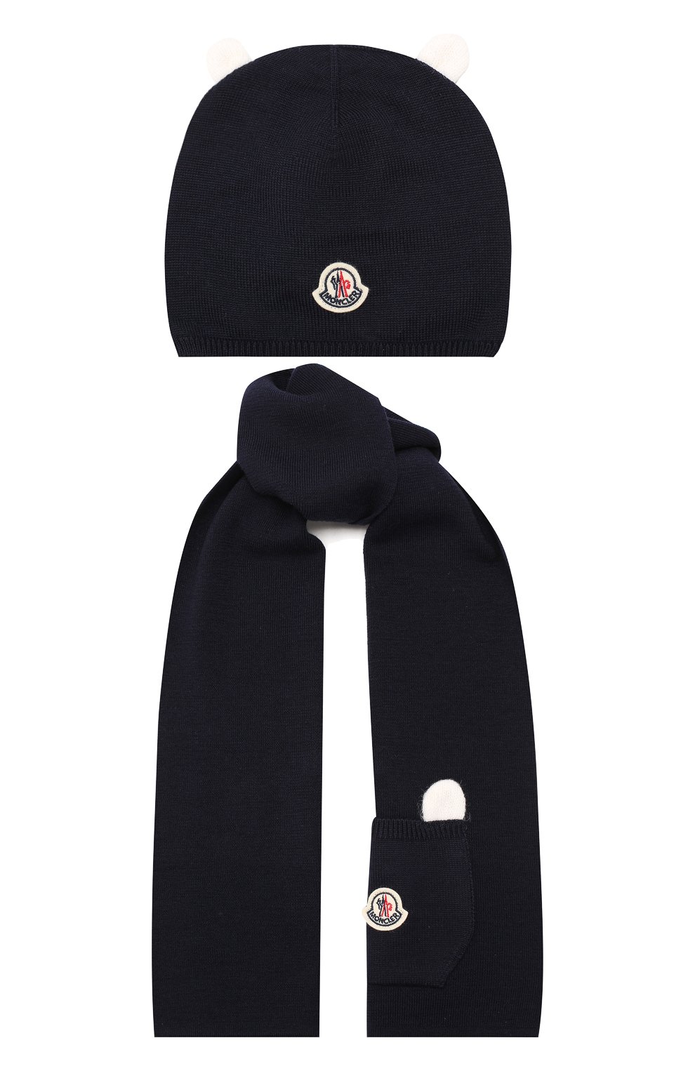 Детский комплект из шапки и шарфа MONCLER ENFANT синего цвета, арт. E2-951-99805-06-A9293 | Фото 1