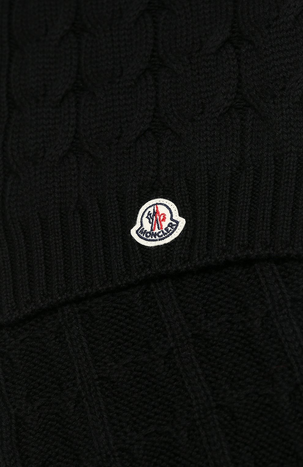 Детский шерстяной шарф MONCLER ENFANT черного цвета по цене 10600 руб., арт. E2-954-00016-05-04S02 | Фото 2 Детский шерстяной шарф MONCLER ENFANT черного цвета, арт. E2-954-00016-05-04S02 | Фото 2