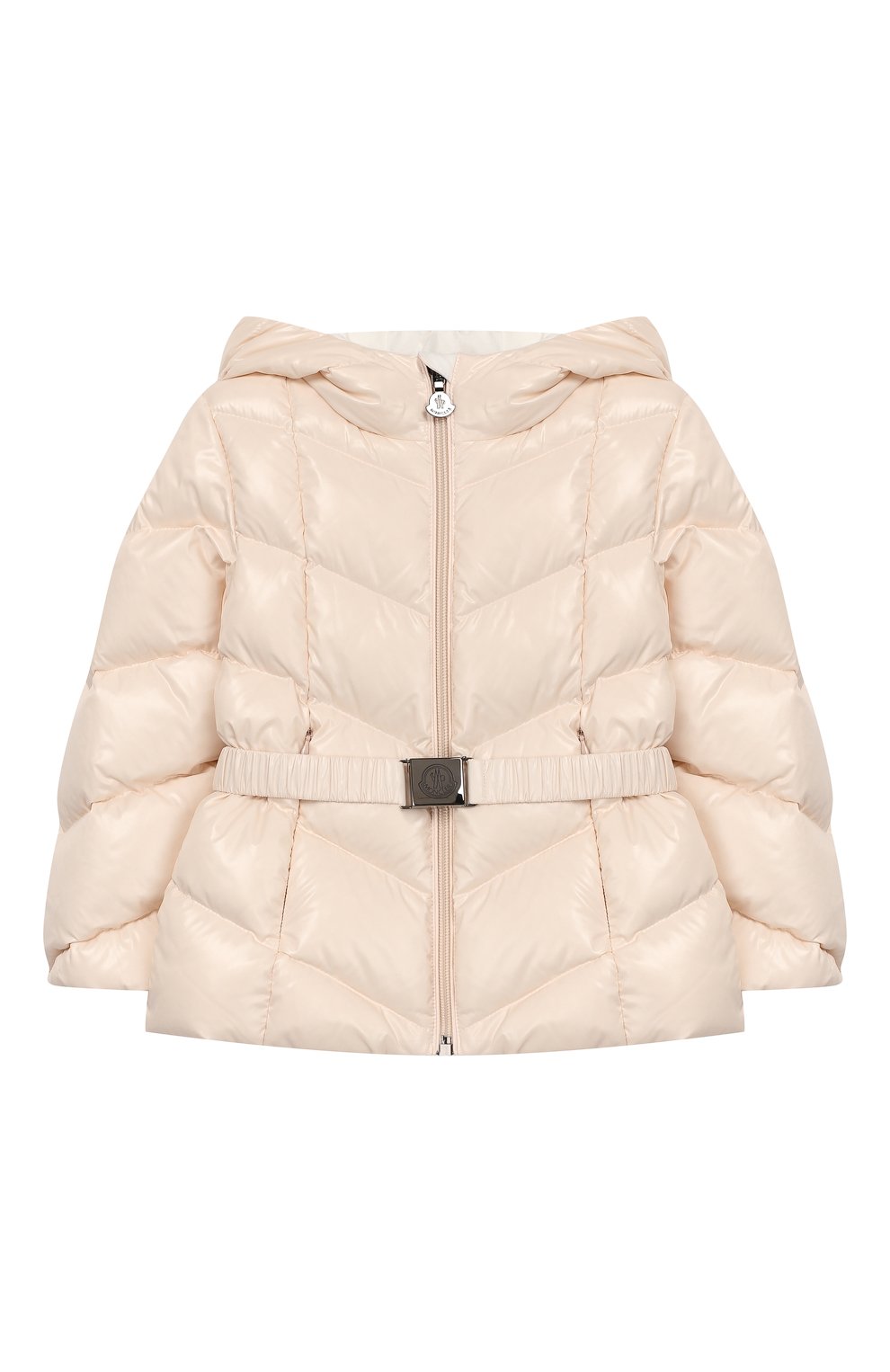 Детский комплект из куртки и комбинезона MONCLER светло-розового цвета по цене 36500 руб., арт. E2-951-75327-05-68950/18M-3A | Фото 2 Детский комплект из куртки и комбинезона MONCLER светло-розового цвета, арт. E2-951-75327-05-68950/18M-3A | Фото 2
