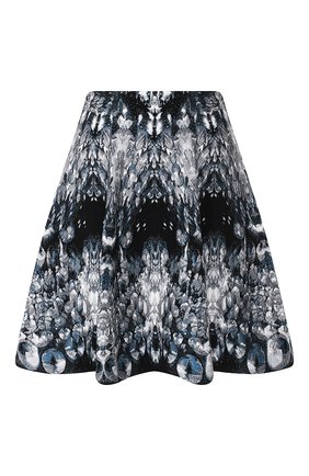 Женская юбка из смеси шелка и вискозы ALEXANDER MCQUEEN синего цвета по цене 177500 руб., арт. 585245/Q1AG1 | Фото 1 Женская юбка из смеси шелка и вискозы ALEXANDER MCQUEEN синего цвета, арт. 585245/Q1AG1 | Фото 1 (Длина Ж (юбки, платья, шорты): Мини; Материал внешний: Шелк, Вискоза; Статус проверки: Проверена категория; Женское Кросс-КТ: Юбка-одежда)