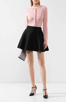 Женский кардиган из смеси шерсти и шелка REDVALENTINO светло-розового цвета по цене 32850 руб., арт. SR0KA00V/4A7 | Фото 2 Женский кардиган из смеси шерсти и шелка REDVALENTINO светло-розового цвета, арт. SR0KA00V/4A7 | Фото 2