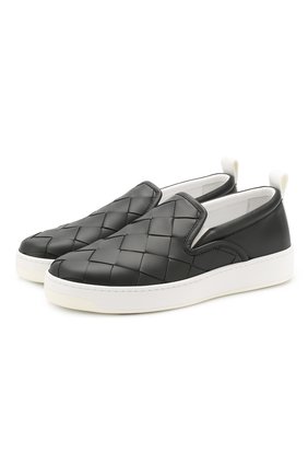 Мужские кожаные слипоны BOTTEGA VENETA темно-серого цвета по цене 42650 руб., арт. 578303/VBPG1 | Фото 1 Мужские кожаные слипоны BOTTEGA VENETA темно-серого цвета, арт. 578303/VBPG1 | Фото 1