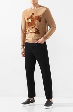 Мужские кожаные слипоны BOTTEGA VENETA темно-серого цвета по цене 42650 руб., арт. 578303/VBPG1 | Фото 2 Мужские кожаные слипоны BOTTEGA VENETA темно-серого цвета, арт. 578303/VBPG1 | Фото 2