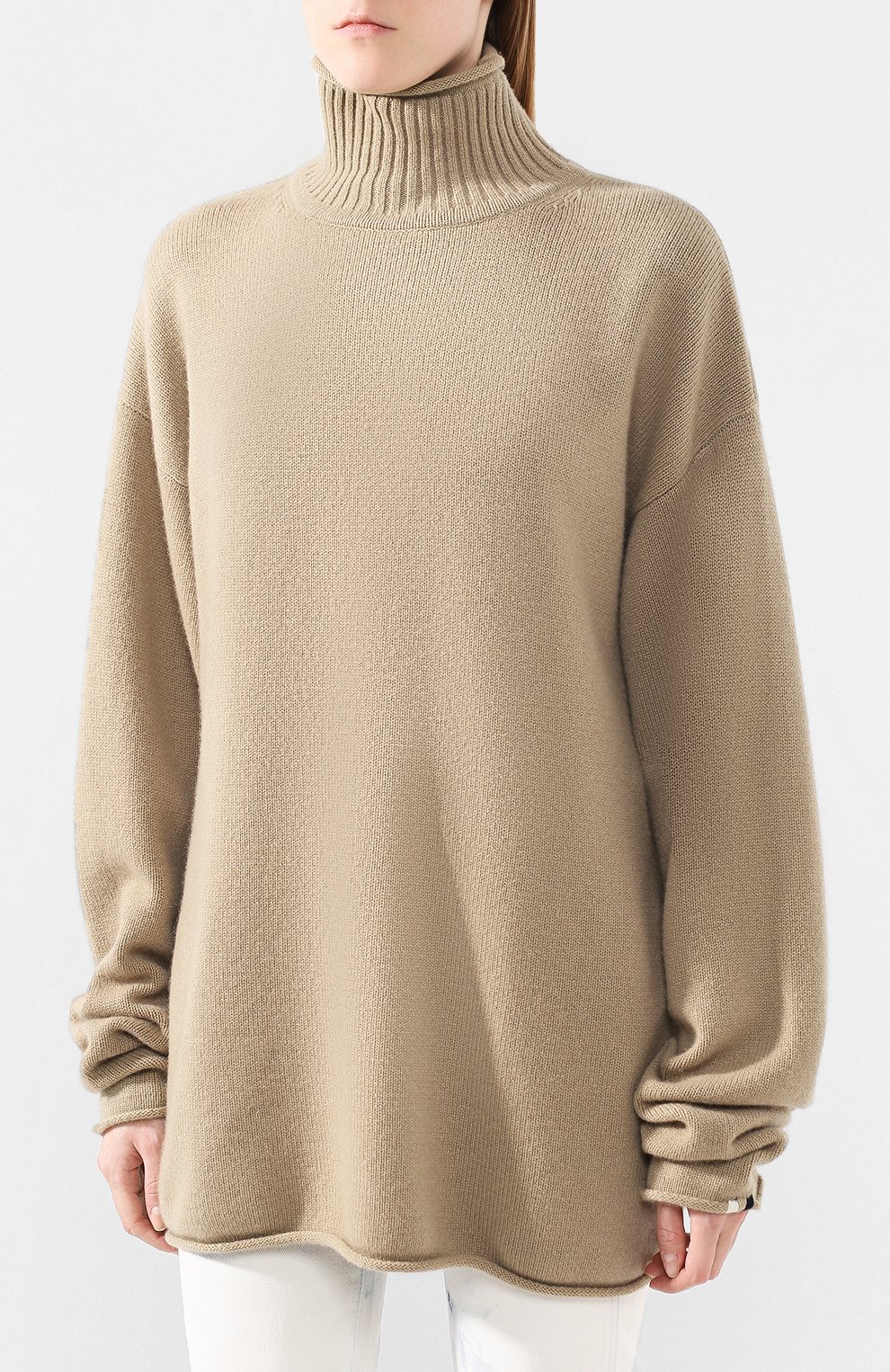 Женский кашемировый свитер EXTREME CASHMERE темно-бежевого цвета по цене 64350 руб., арт. 100/HIPPY | Фото 3 Женский кашемировый свитер EXTREME CASHMERE темно-бежевого цвета, арт. 100/HIPPY | Фото 3