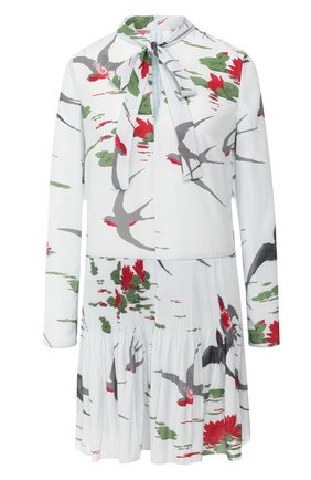Женское платье с принтом REDVALENTINO бирюзового цвета по цене 52050 руб., арт. SR0VAF80/4J6 | Фото 1 Женское платье с принтом REDVALENTINO бирюзового цвета, арт. SR0VAF80/4J6 | Фото 1