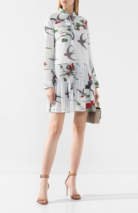 Женское платье с принтом REDVALENTINO бирюзового цвета по цене 52050 руб., арт. SR0VAF80/4J6 | Фото 2 Женское платье с принтом REDVALENTINO бирюзового цвета, арт. SR0VAF80/4J6 | Фото 2