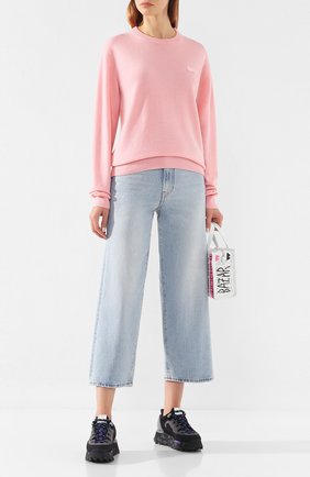 Женская шерстяной свитер ACNE STUDIOS розового цвета по цене 21900 руб., арт. C60007/W | Фото 2 Женская шерстяной свитер ACNE STUDIOS розового цвета, арт. C60007/W | Фото 2
