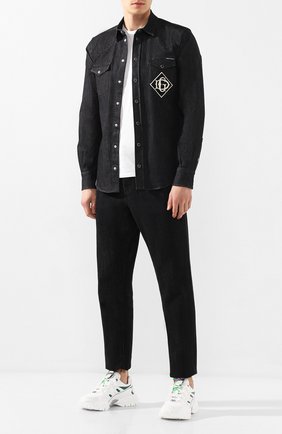 Мужская хлопковая рубашка DOLCE & GABBANA темно-серого цвета по цене 66300 руб., арт. G5EX7Z/G8BC9 | Фото 2 Мужская хлопковая рубашка DOLCE & GABBANA темно-серого цвета, арт. G5EX7Z/G8BC9 | Фото 2