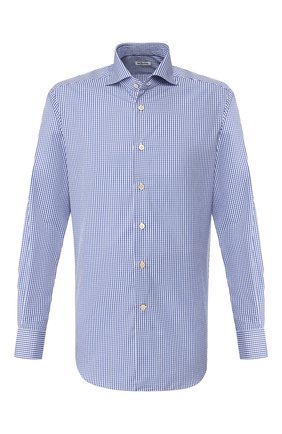 Мужская хлопковая сорочка KITON синего цвета по цене 59950 руб., арт. UCCH0709310 | Фото 1 Мужская хлопковая сорочка KITON синего цвета, арт. UCCH0709310 | Фото 1
