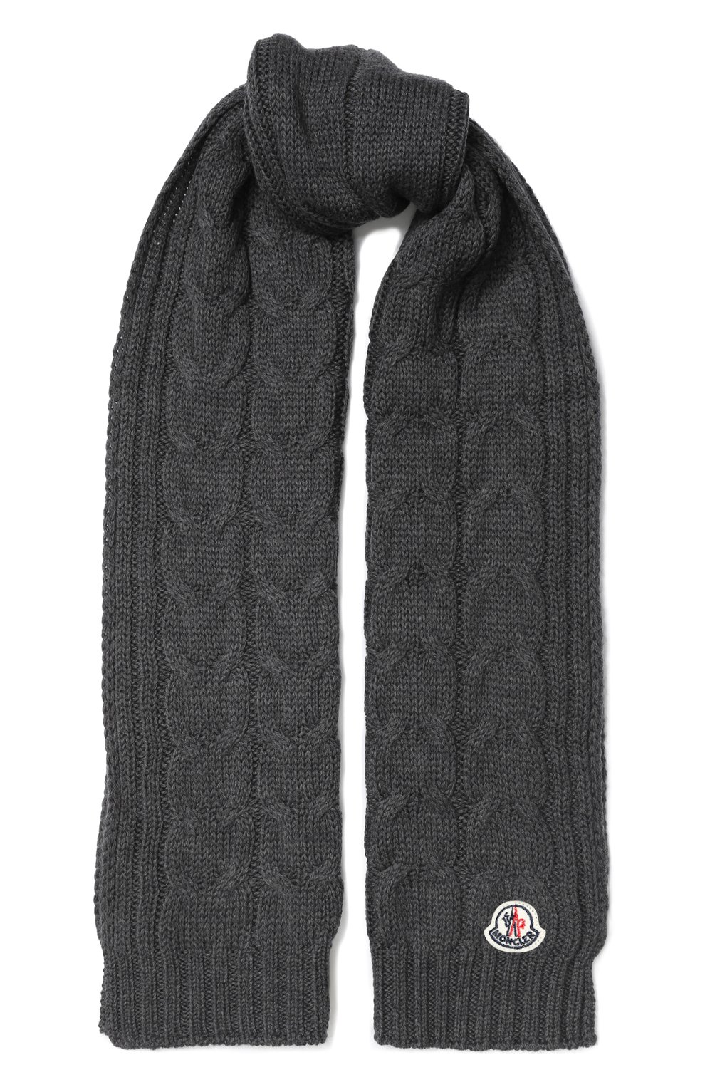 Детский шерстяной шарф MONCLER ENFANT серого цвета, арт. E2-954-00016-05-04S02 | Фото 1
